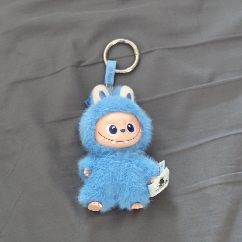 Blue Pin For Love Labubu Pendant Keychain